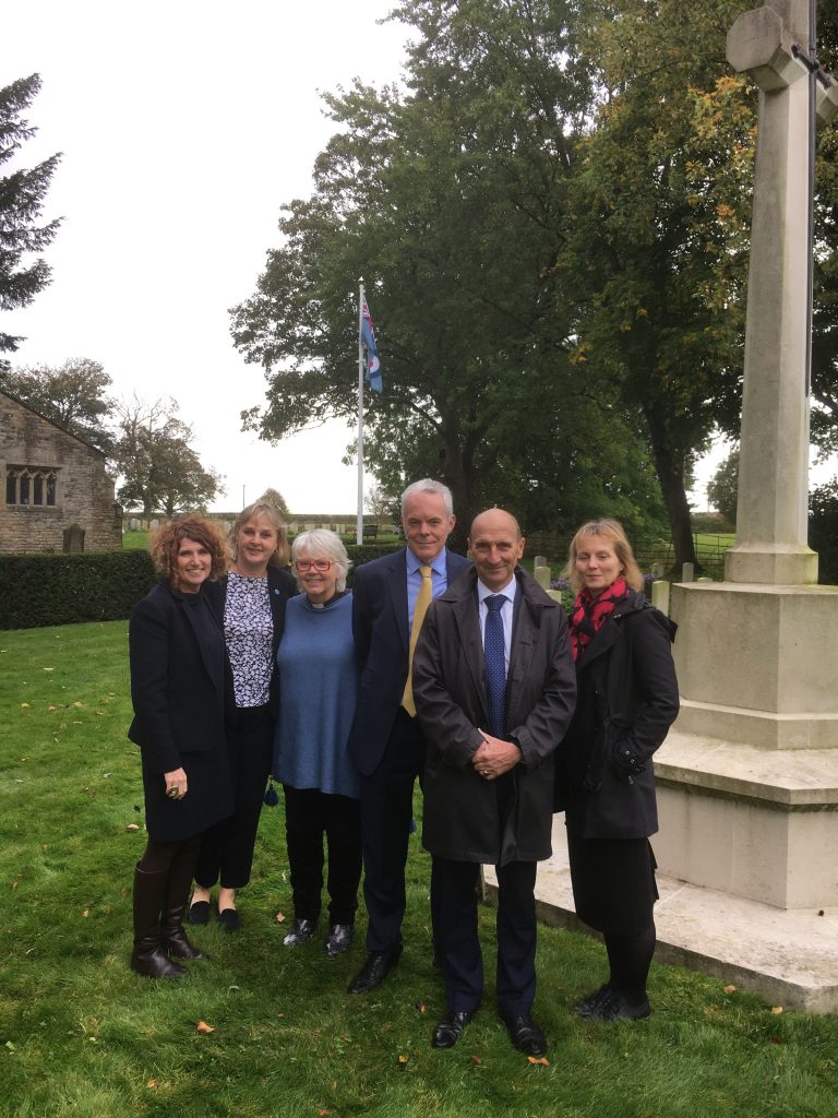 From left to right: Maggie Appleton (Ch Exec RAF Museum) Wing Commander Erica Ferguson (RAF heritage lead) Rev Sue Deacon Ian Thirsk (RAF Museum Head of Collections) Seb Cox (RAF's Senior Historian) Karen Whitting (Director engagement RAF Museum)
